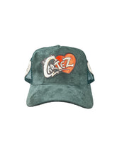 Load image into Gallery viewer, Cartez Suede “Green Rich At Heart” Trucker Hat
