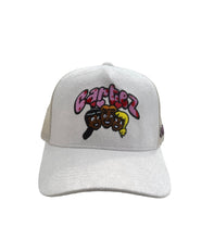 Load image into Gallery viewer, &quot;WHY SO PLAYER&quot; Suede Trucker Hat “CREME”
