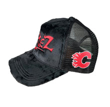 Load image into Gallery viewer, Cartez Cozy Trucker Hat “Black &amp; Red”
