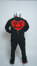 Load image into Gallery viewer, Cartez Distressed Sweater &quot;Black/Red&quot;
