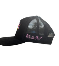 Load image into Gallery viewer, &quot;WHY SO PLAYER&quot; Suede Trucker Hat “BLACK”
