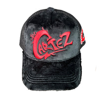 Load image into Gallery viewer, Cartez Cozy Trucker Hat “Black &amp; Red”
