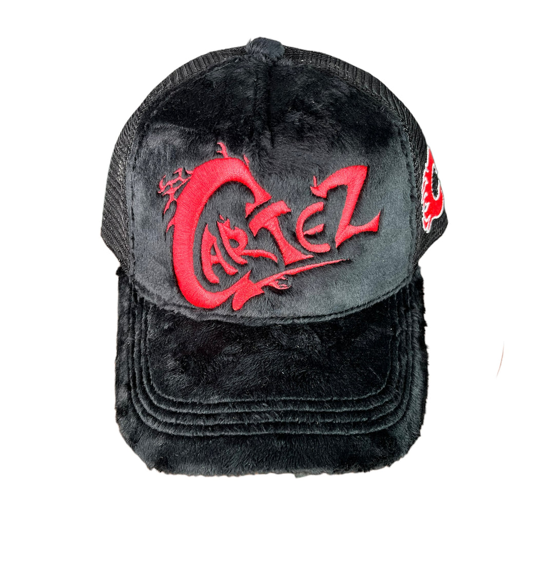 Cartez Cozy Trucker Hat “Black & Red”